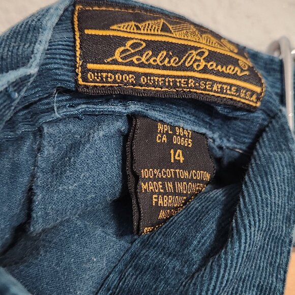 Eddie Bauer Women's Vintage Long Green Cottagecore Pleated Corduroy Skirt 12 - Picture 6 of 8